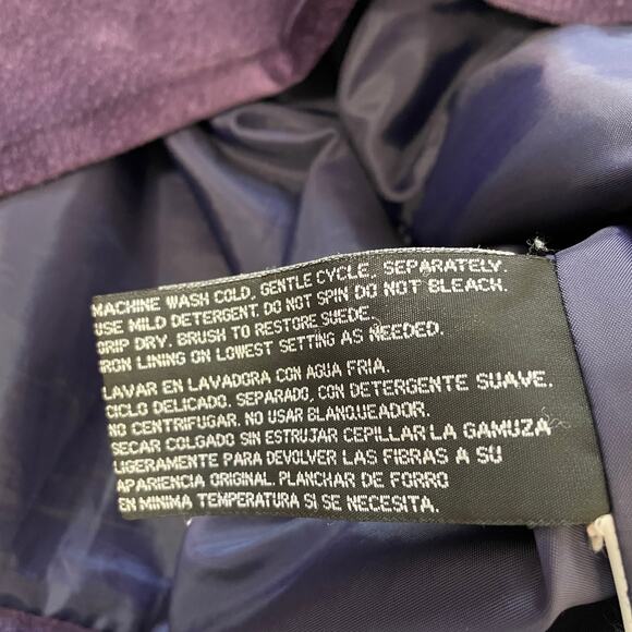 St Johns Bay Purple Suede Jacket Women’s XL Button Front Fall Winter Layering - Picture 8 of 16